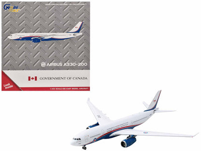 Airbus CC-330 Husky Aircraft "Government of Canada" (330002) White with Blue and Red Stripes "Gemini Macs" Series 1/400 Diecast Model Airplane by GeminiJets