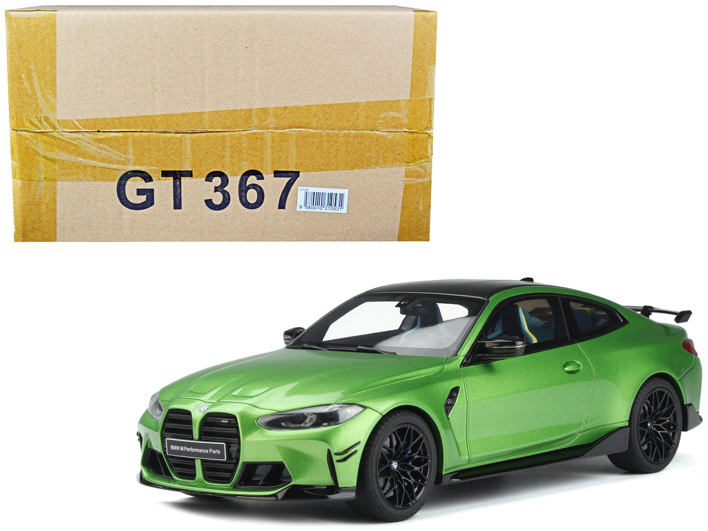 BMW M4 (G82) M Performance Green Metallic with Black Top 1/18 Model Car by GT Spirit