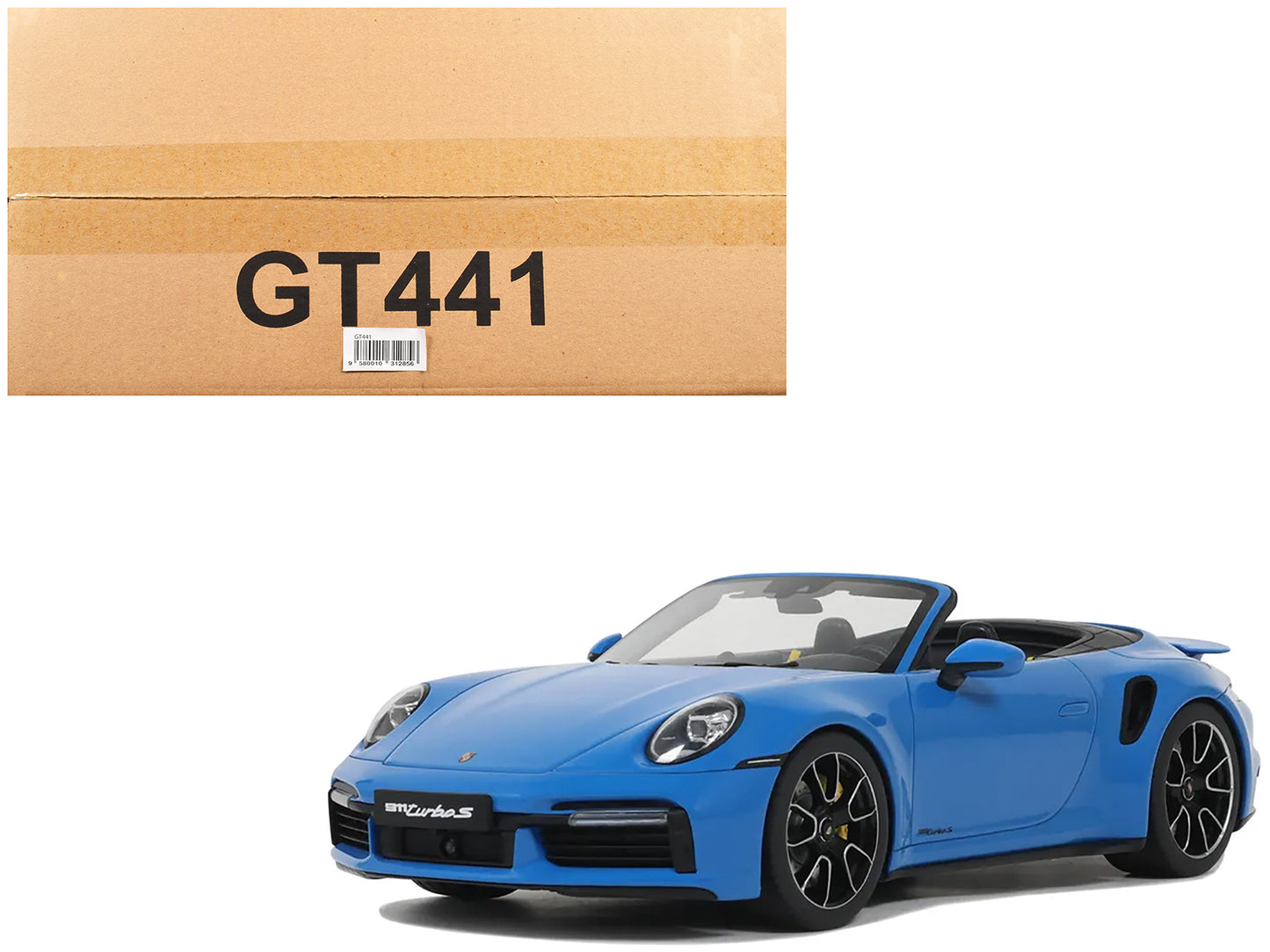 2020 Porsche 911 (992) Turbo S Cabriolet Blue 1/18 Model Car by GT Spirit