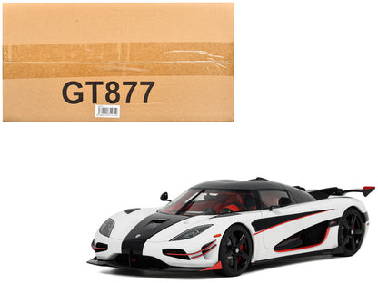 2015 Koenigsegg Agera RS White and Black with Red Interior 1/18 Model Car by GT Spirit