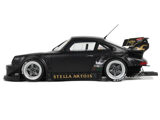 2010 Porsche RWB 964 "Stella Artois" Matt Black 1/18 Model Car by GT Spirit