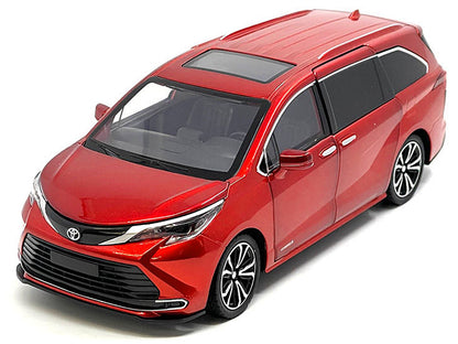 Toyota Sienna Minivan Red Metallic 1/24 Diecast Model