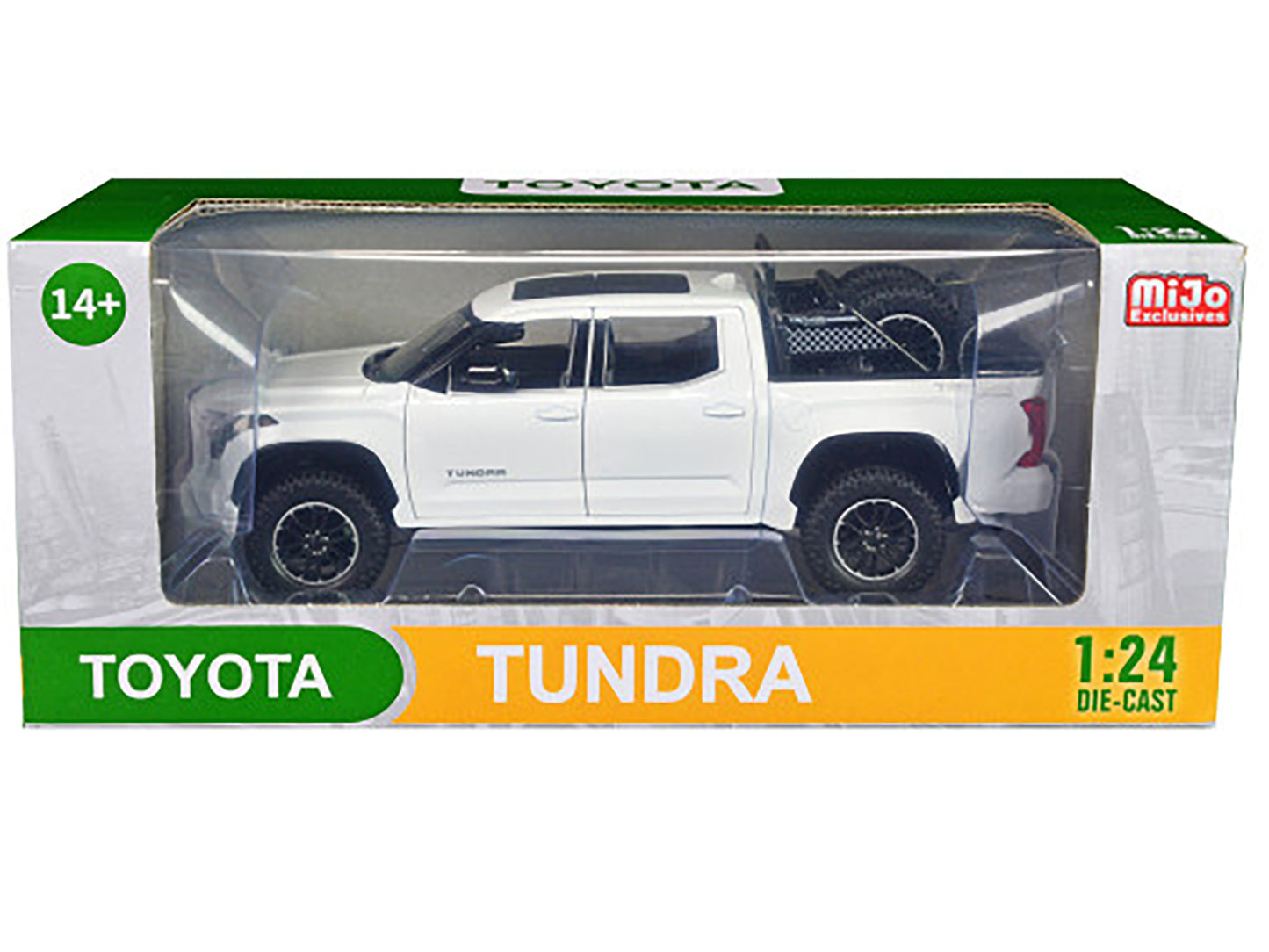 2023 Toyota Tundra TRD 4x4 Pickup Truck White Metallic with Sunroof and Wheel Rack 1/24 Diecast Model Car