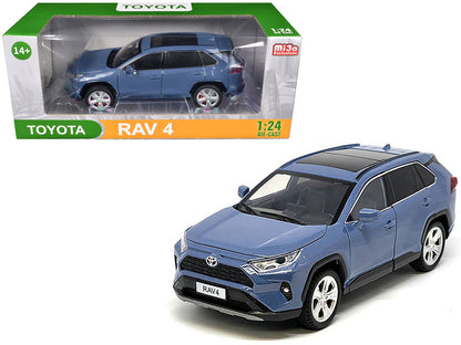 Toyota Rav4 Hybrid XLE Blue Metallic with Sunroof 1/24 Diecast Model Car