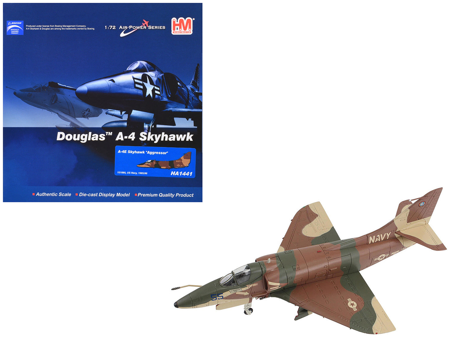 Douglas A-4E Skyhawk Aircraft "Aggressor 151095" (1985/6) United States Navy "Air Power Series" 1/72 Diecast Model by Hobby Master