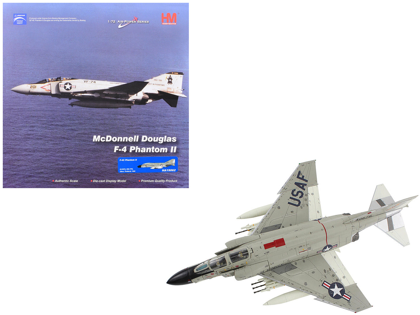 McDonnell Douglas F-4C Phantom II Fighter-Bomber Aircraft "45th TFS Ubon Thailand" (1965) United States Air Force "Air Power Series" 1/72 Diecast Model by Hobby Master