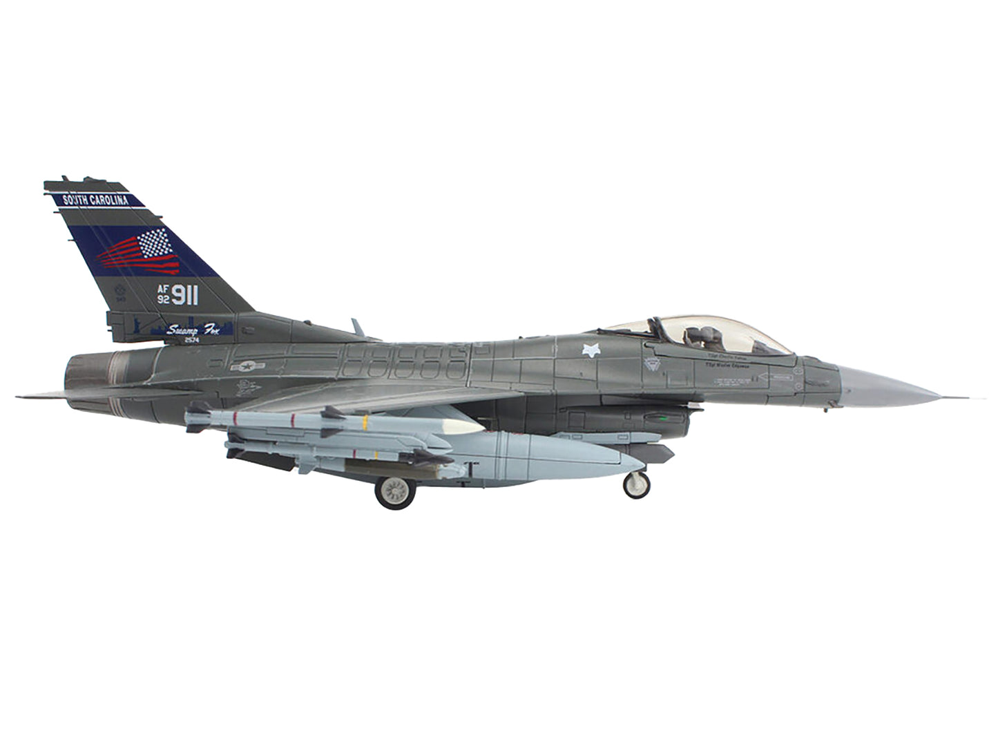 Lockheed F-16C Fighting Falcon Fighter Aircraft "157th Fighter Squadron South Carolina National Guard" (2020) United States Air Force "Air Power Series" 1/72 Diecast Model by Hobby Master