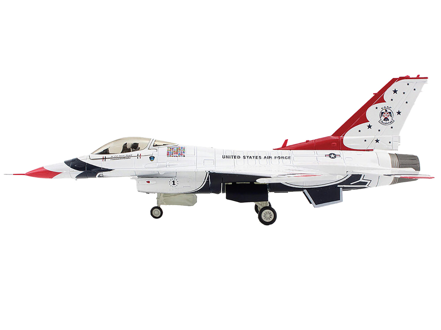 Lockheed F-16C Fighting Falcon Fighter Aircraft "Thunderbirds #1 Royal International Air Tattoo" (2017) United States Air Force "Air Power Series" 1/72 Diecast Model by Hobby Master