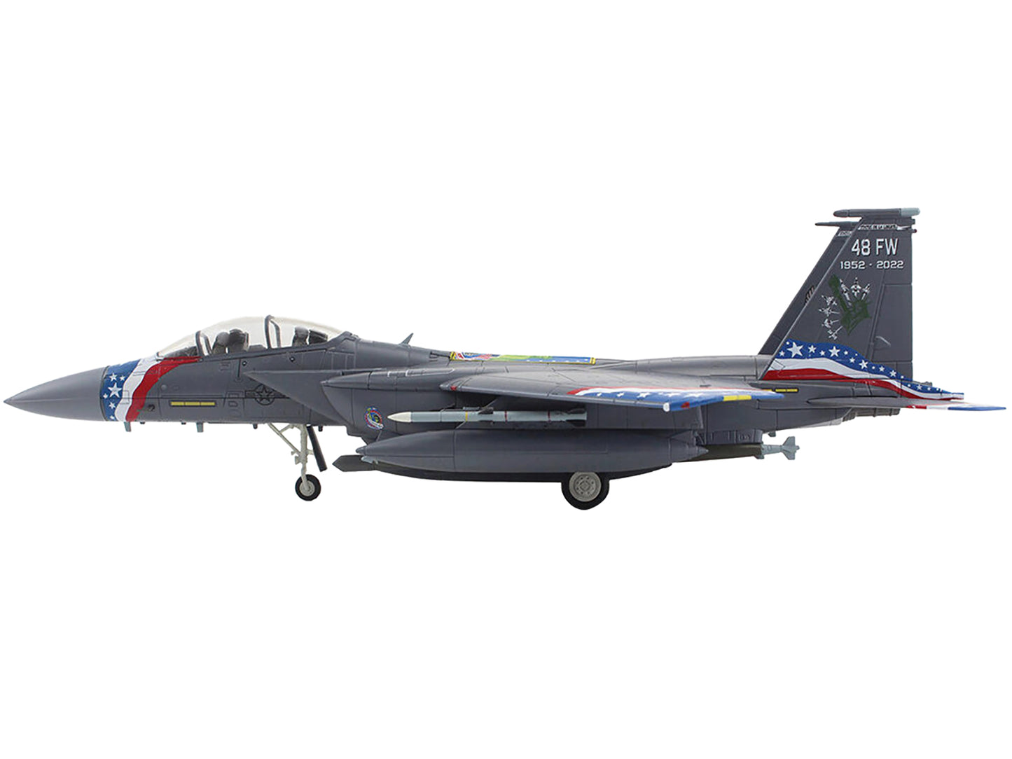 McDonnell Douglas F-15E Strike Eagle Fighter Aircraft "Liberator 48th Fighter Wing" (2022) United States Air Force "Air Power Series" 1/72 Diecast Model by Hobby Master