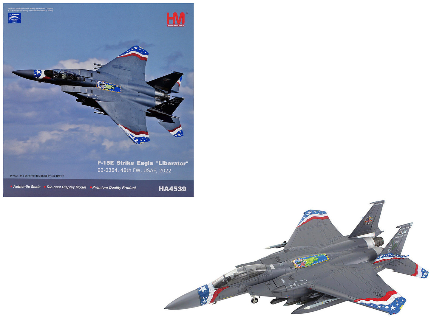 McDonnell Douglas F-15E Strike Eagle Fighter Aircraft "Liberator 48th Fighter Wing" (2022) United States Air Force "Air Power Series" 1/72 Diecast Model by Hobby Master