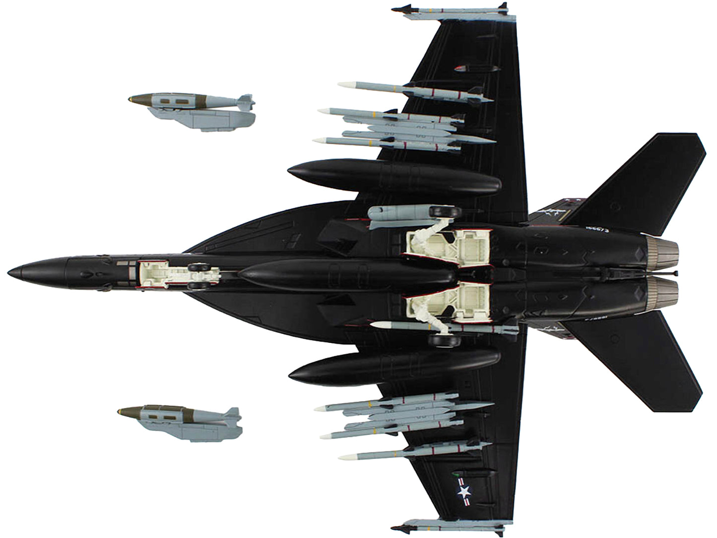 Boeing F/A-18F Super Hornet Fighter Aircraft "Vandy I VX-9" (2023) United States Navy (Full Weapon Load) "Air Power Series" 1/72 Diecast Model by Hobby Master