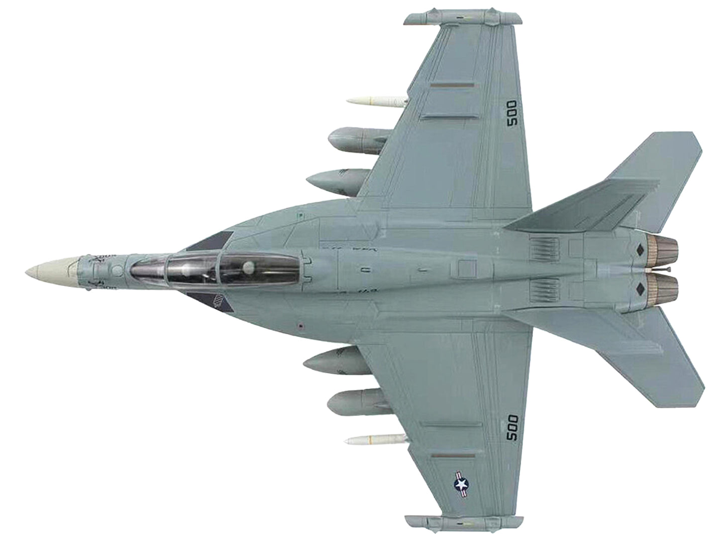 Boeing EA-18G Growler Aircraft "VAQ-142 Gray Wolves USS Gerald R. Ford" (2023) United States Navy "Air Power Series" 1/72 Diecast Model by Hobby Master