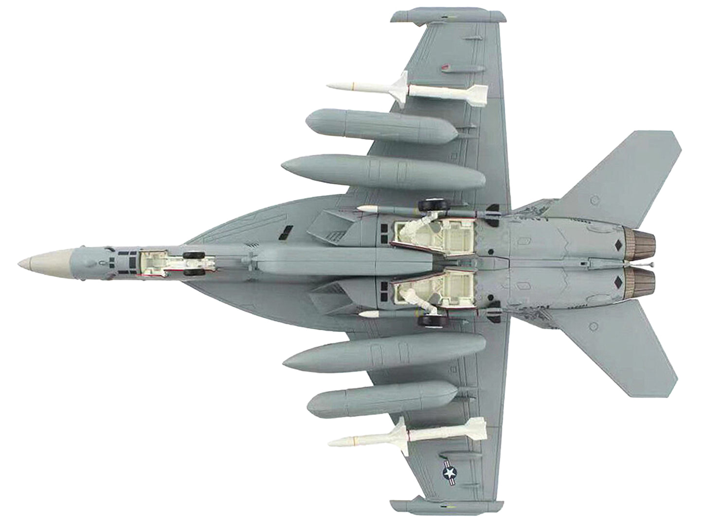 Boeing EA-18G Growler Aircraft "VAQ-142 Gray Wolves USS Gerald R. Ford" (2023) United States Navy "Air Power Series" 1/72 Diecast Model by Hobby Master