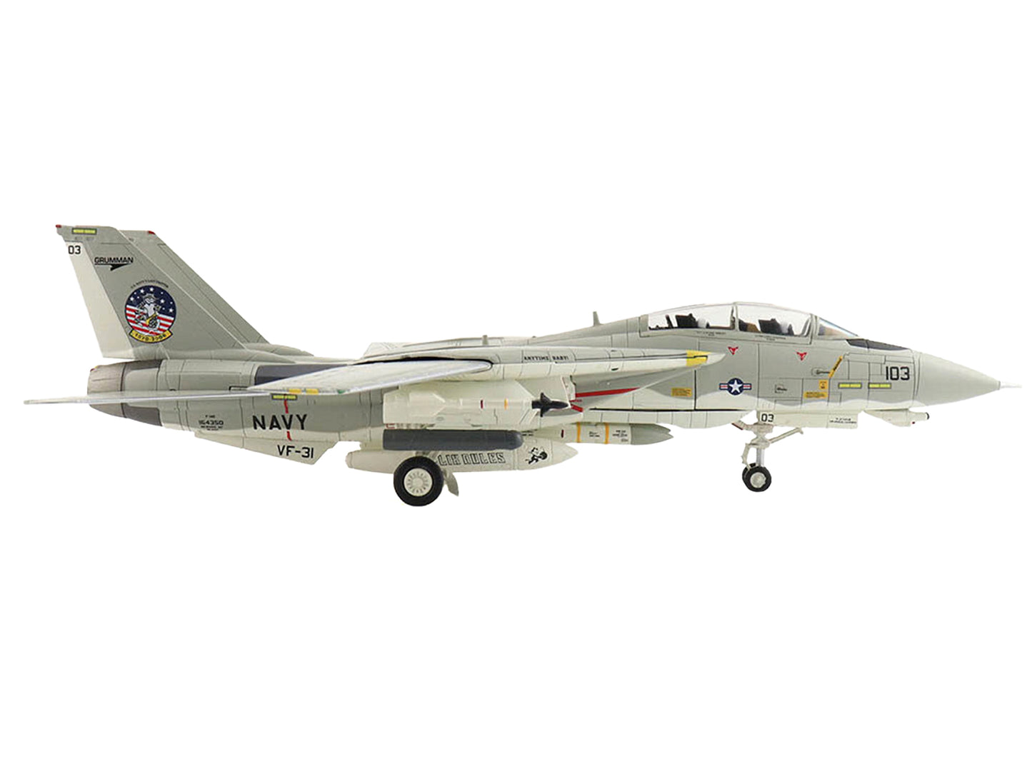 Grumman F-14D Tomcat Fighter Aircraft "Tomcat Sunset VF-31" (2006) United States Navy "Air Power Series" 1/72 Diecast Model by Hobby Master