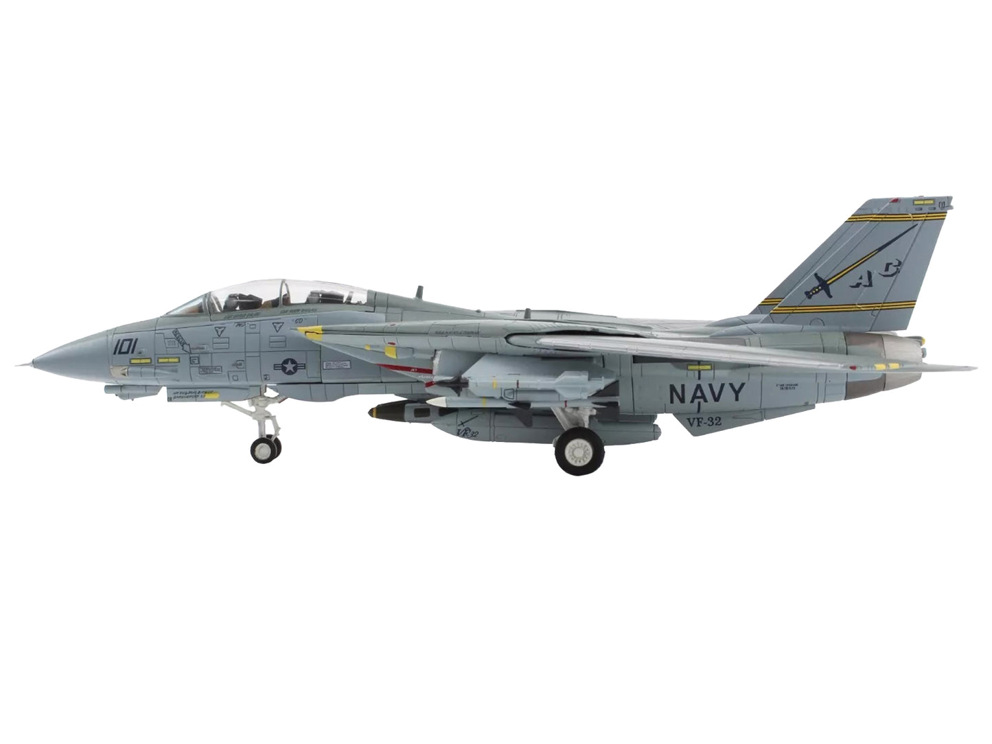 Grumman F-14B Tomcat Fighter Aircraft "Last Gypsy Roll VF-32 Swordsmen NAS Oceana" (2005) United States Navy "Air Power Series" 1/72 Diecast Model by Hobby Master