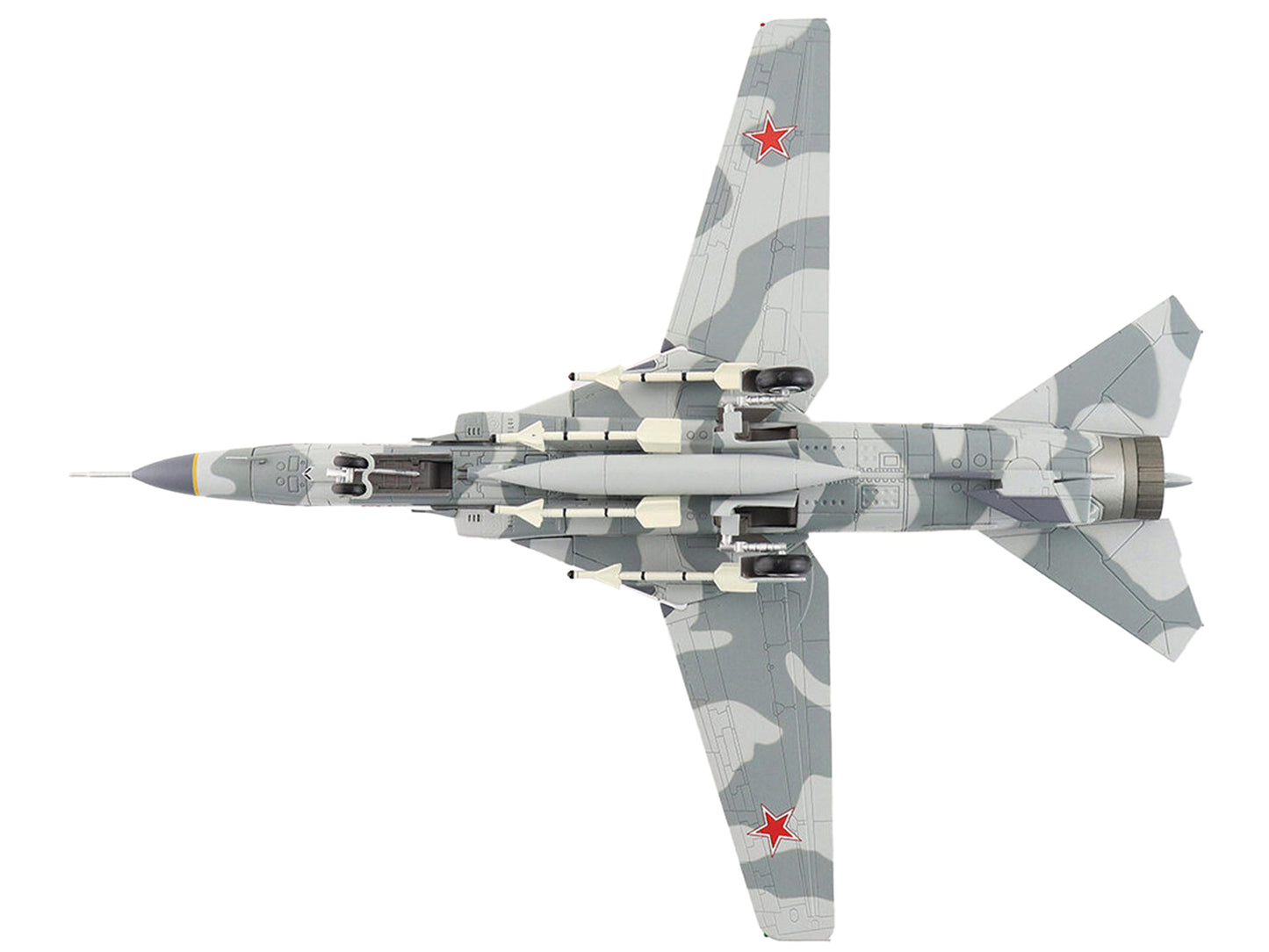 Mikoyan-Gurevich MiG-23MS Flogger-E Fighter Aircraft "4477th Test and Evaluation Squadron Red Eagles Nevada" (1981-88) United States Air Force "Air Power Series" 1/72 Diecast Model by Hobby Master