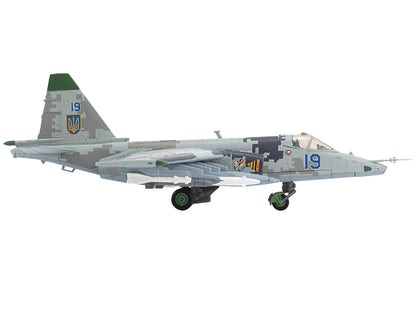 Sukhoi Su-25M1 Frogfoot Aircraft "Lieutenant Colonel Zhybrov 299th Tactical Aviation Brigade" (2022) Ukrainian Air Force "Air Power Series" 1/72 Diecast Model by Hobby Master