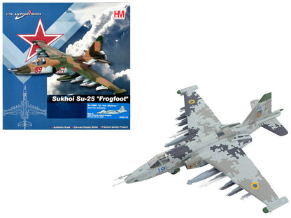 Sukhoi Su-25M1 Frogfoot Aircraft "Lieutenant Colonel Zhybrov 299th Tactical Aviation Brigade" (2022) Ukrainian Air Force "Air Power Series" 1/72 Diecast Model by Hobby Master