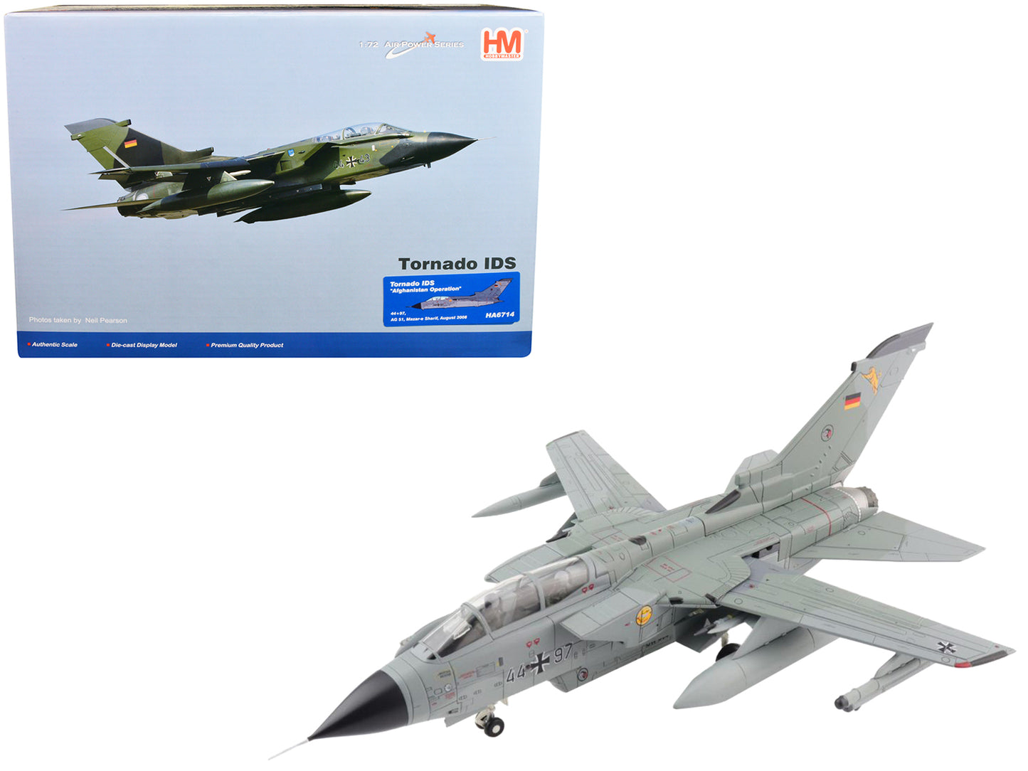 Panavia Tornado IDS Aircraft "Afghanistan Operation" "44+97 AG 51 Mazar-e Sharif" (August 2008) "Air Power Series" 1/72 Diecast Model by Hobby Master