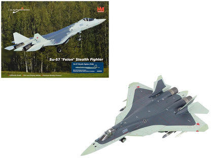 Sukhoi Su-57 Felon (T-50) Stealth Fighter Aircraft "Zhukovsky Airfield" (2023) Russian Air Force "Air Power Series" 1/72 Diecast Model by Hobby Master