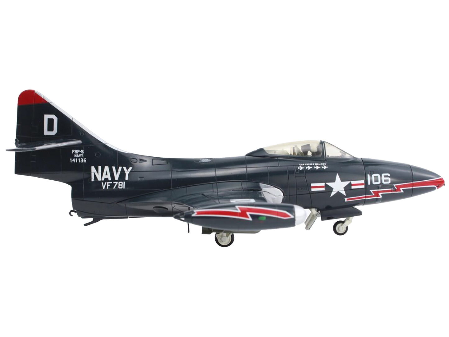 Grumman F9F-5 Panther Aircraft "VF-781 Royce Williams Action Speak Louder than Medals" United States Navy "Air Power Series" 1/48 Diecast Model by Hobby Master