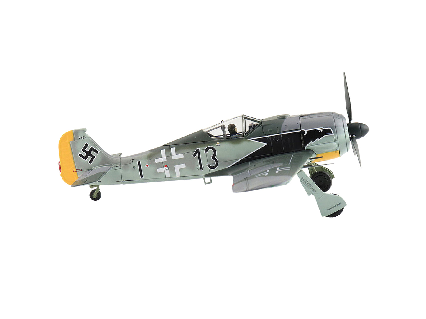 Focke-Wulf Fw 190A-3 Fighter Aircraft "8. Staffel Jagdgeschwader 2 (8/JG.2) World War II" German Luftwaffe "Air Power Series" 1/48 Diecast Model by Hobby Master