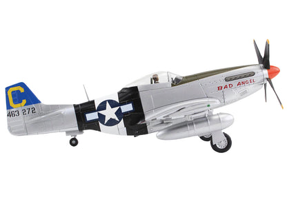 North American P-51D Mustang Fighter Aircraft "Bad Angel Lieutenant Louis E. Curdes 4th Fighter Squadron 3rd Air Commando Group Laoag" (1945) United States Army Air Force "Air Power Series" 1/48 Diecast Model by Hobby Master