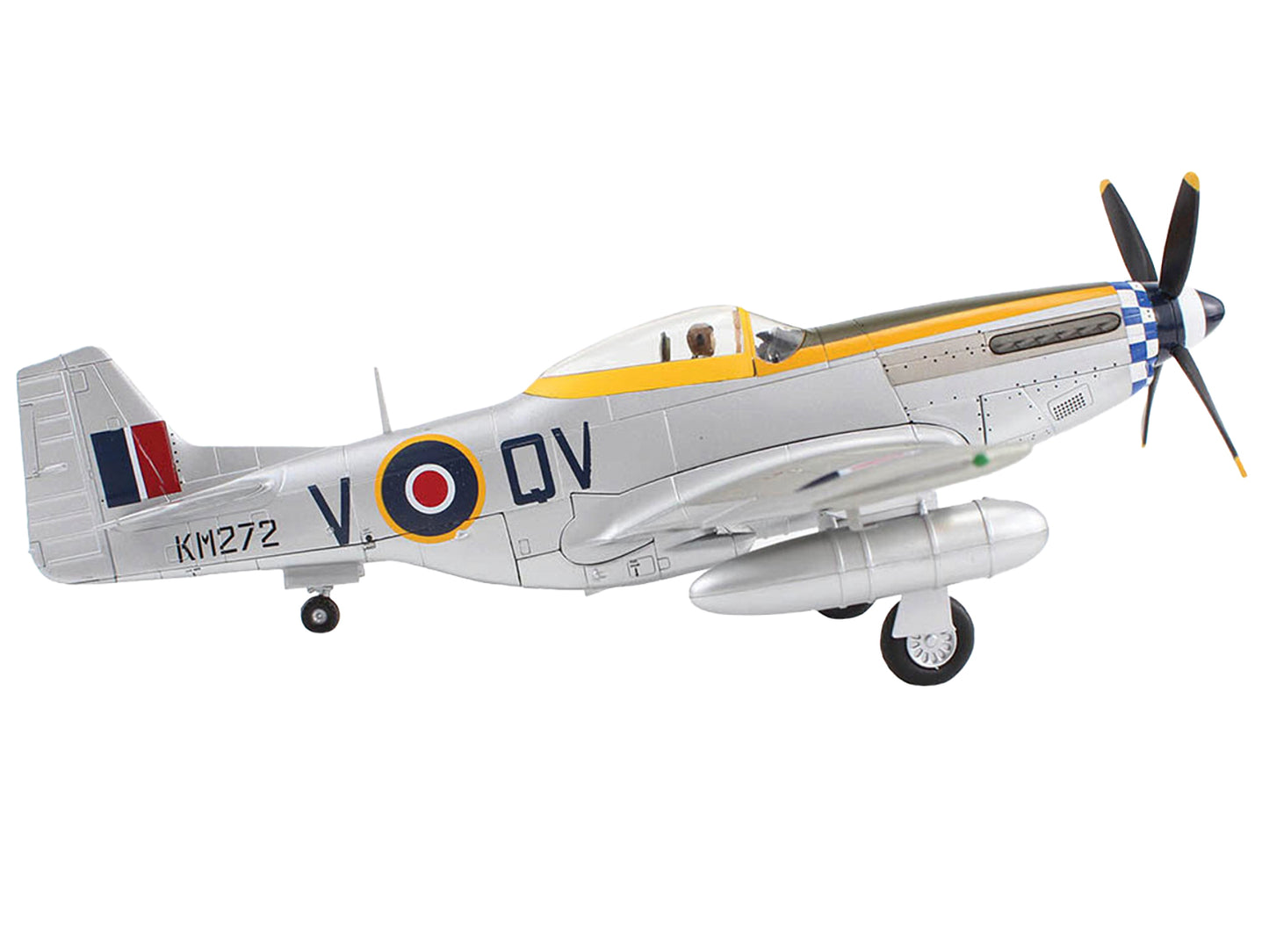 North American Mustang Mk.IV Fighter Aircraft "Flight Lieutenant Arthur S. 'Joe' Doley 19th Squadron" (1945) British Royal Air Force "Air Power Series" 1/48 Diecast Model by Hobby Master