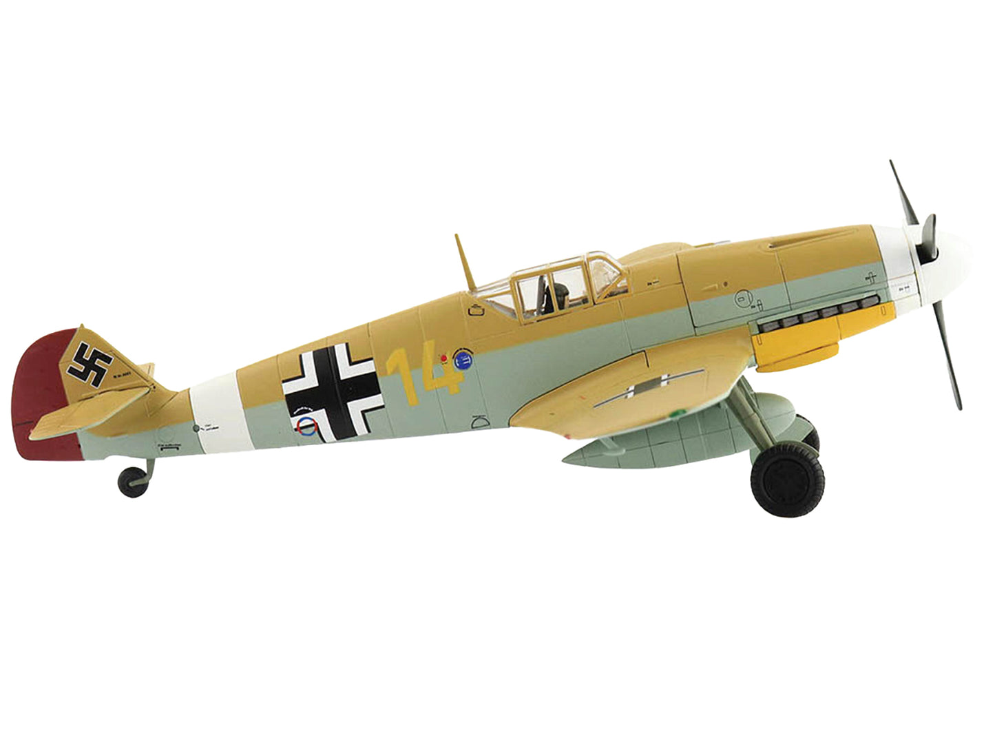 Messerschmitt BF 109F/G Fighter Aircraft "Star of Africa Lt. Hans-Joachim Marseille Libya" (1942) German Luftwaffe "Air Power Series" 1/48 Diecast Model by Hobby Master