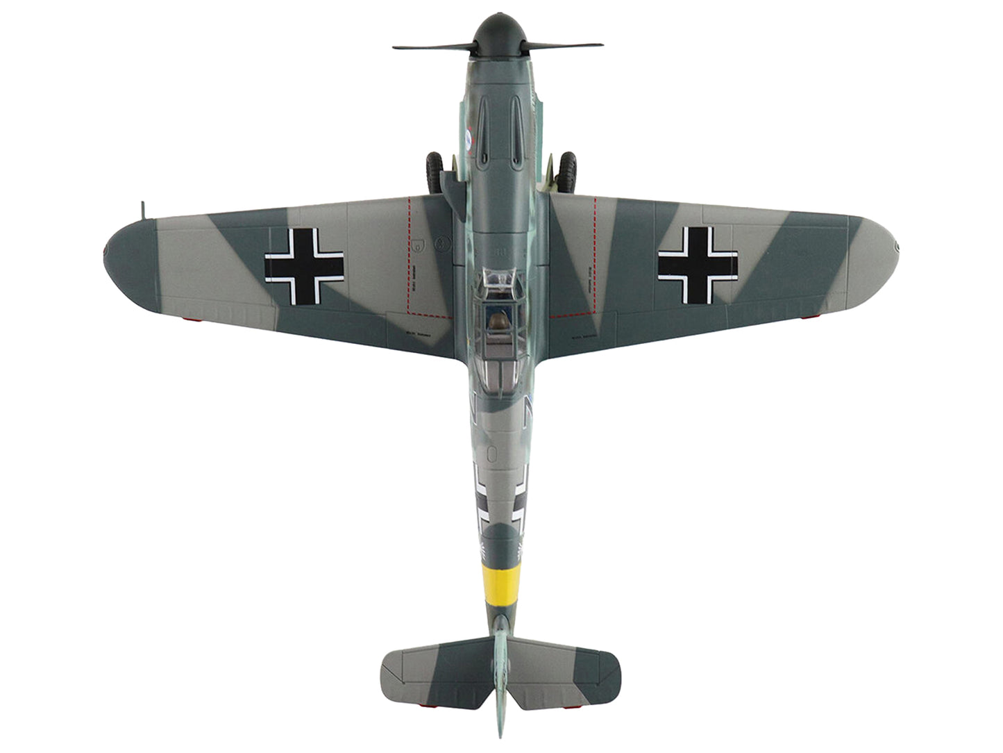 Messerschmitt Bf 109F-2 Fighter Aircraft "Black 7 Cabo Mecanico Zaro 2 Escuadrilla Azul Russia" (1942) Spanish Air Force "Air Power Series" 1/48 Diecast Model by Hobby Master