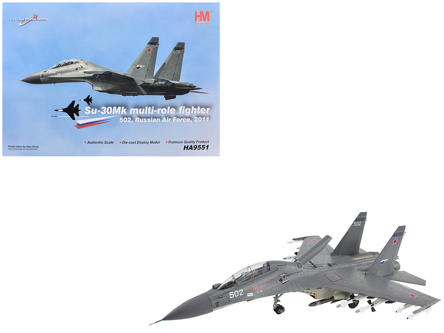 Sukhoi Su-30Mk Flanker Fighter Aircraft "502" (2011) Russian Air Force "Air Power Series" 1/72 Diecast Model by Hobby Master