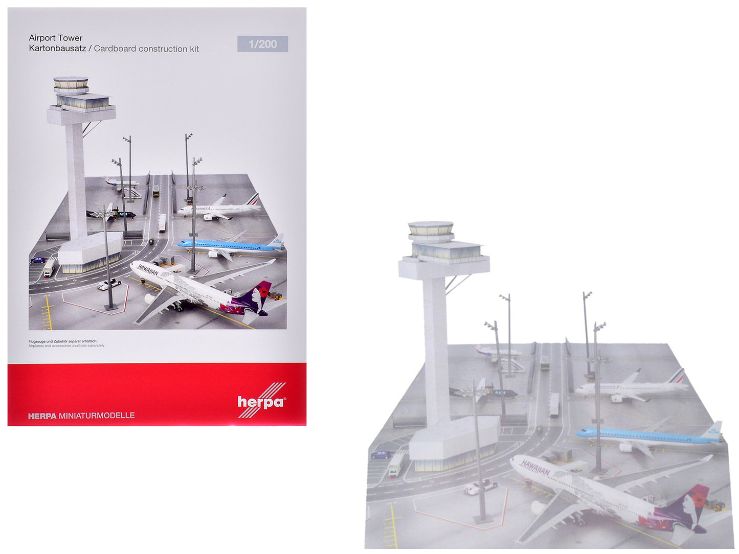 Airport Tower Cardboard Foldable Diorama for 1/200 Scale Models by Herpa