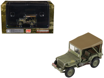 U.S. 1/4 ton Military Vehicle Olive Drab "Gen. Douglas MacArthur Leyte WWII" (1945) United States Army "Ground Power Series" 1/72 Diecast Model by Hobby Master