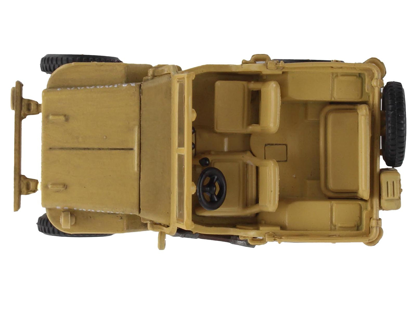 U.S. 1/4 ton Military Vehicle Desert Sand "British 8th Army Gen. Bernard Montgomery Sicily" (1943) Royal Army "Ground Power Series" 1/72 Diecast Model by Hobby Master