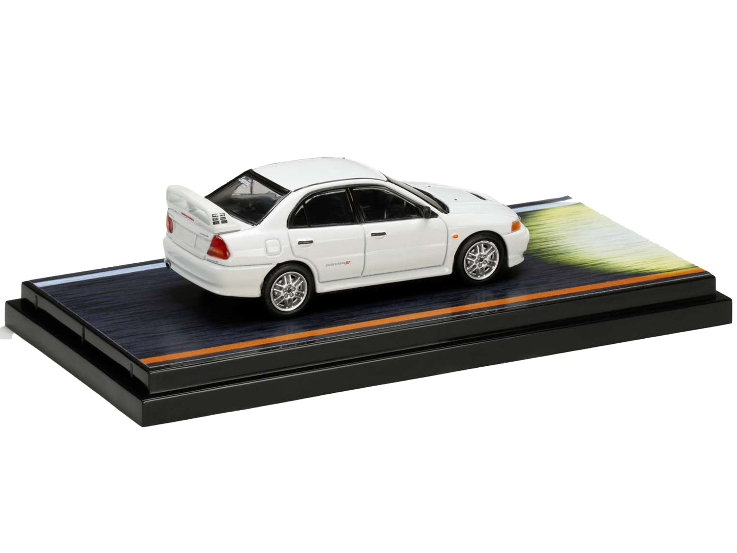 Mitsubishi Lancer RS Evolution IV RHD (Right Hand Drive) White "Monstar" with Seiji Iwaki Driver Figure "Initial D" (1995-2013) Manga 1/64 Diecast Model Car by Hobby Japan