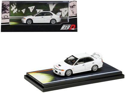 Mitsubishi Lancer RS Evolution IV RHD (Right Hand Drive) White "Monstar" with Seiji Iwaki Driver Figure "Initial D" (1995-2013) Manga 1/64 Diecast Model Car by Hobby Japan