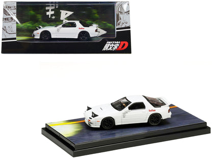 Mazda RX-7 (FC3S) RHD (Right Hand Drive) White "RedSuns" with Ryosuke Takahashi Driver Figure "Initial D" (1995-2013) Manga 1/64 Diecast Model Car by Hobby Japan