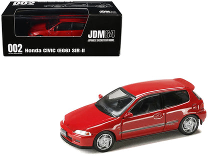 Honda Civic (EG6) SIR-II RHD (Right Hand Drive) Milano Red "JDM64" Series 1/64 Diecast Model Car by Hobby Japan