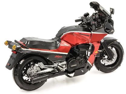 Model Kit Kawasaki GPz900R Motorcycle Red and Black (Challenging Difficulty) Steel Model by Metal Earth