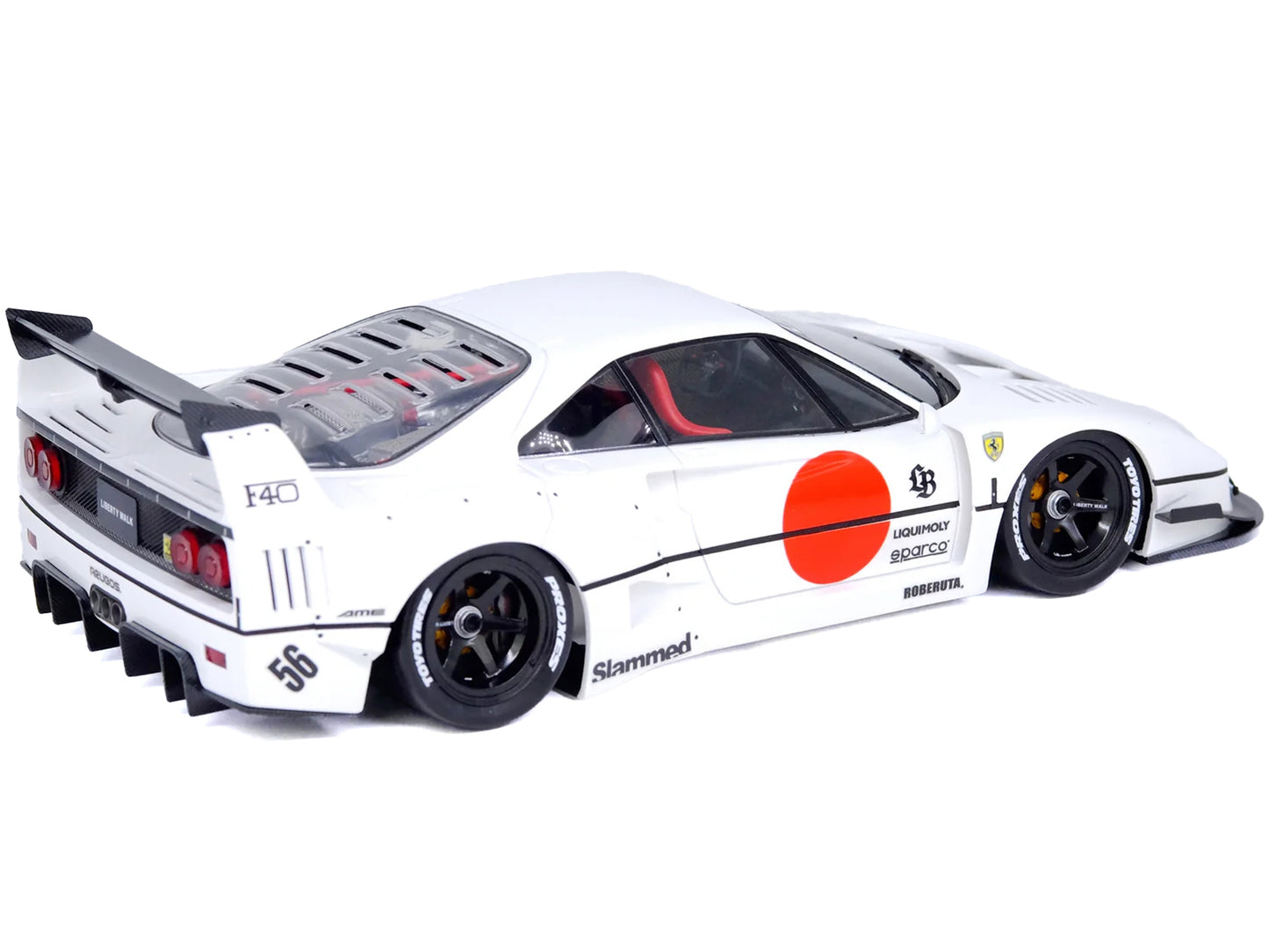 LBWK (Liberty Walk) F40 White with Graphics "Tokyo Auto Salon 2023" 1/18 Model Car by Inno Models