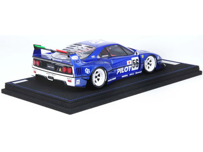 LBWK (Liberty Walk) F40 #56 Blue Metallic with Graphics "Tokyo Auto Salon 2024" 1/18 Model Car by Inno Models