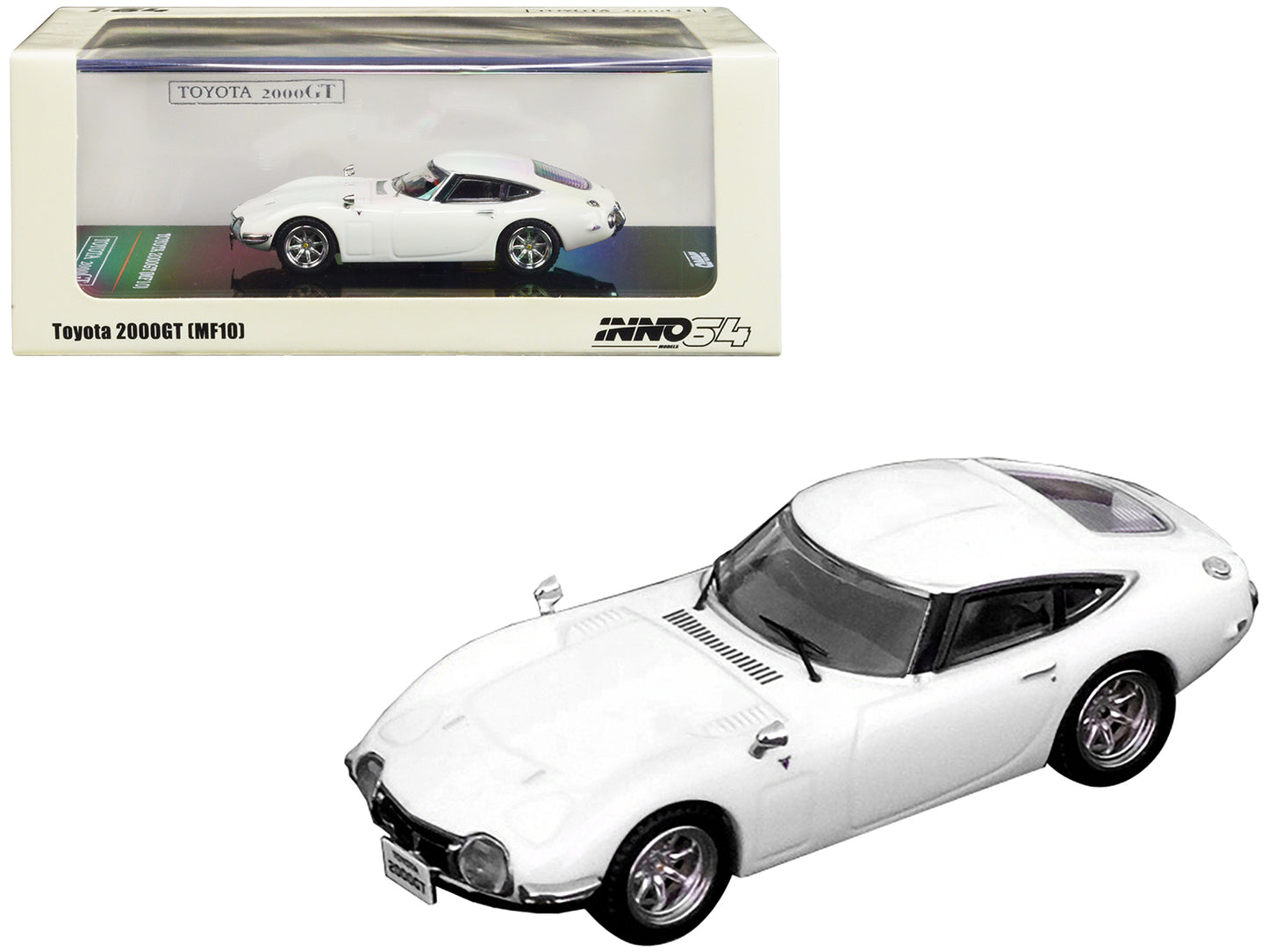 Toyota 2000GT (MF10) RHD (Right Hand Drive) Pegasus White 1/64 Diecast Model Car by Inno Models