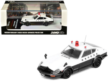 Nissan Fairlady 240ZG (HS30) RHD (Right Hand Drive) Black and White "Japanese Police" 1/64 Diecast Model Car by Inno Models