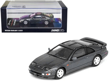 Nissan Fairlady Z (Z32) RHD (Right Hand Drive) Oxford Gray Metallic with Extra Wheels 1/64 Diecast Model Car by Inno Models