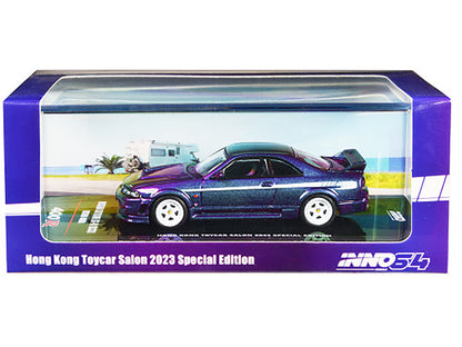 Nissan Skyline GT-R (R33) Nismo 400R RHD (Right Hand Drive) Midnight Purple II Metallic "Hong Kong Toycar Salon 2023 Special Edition" 1/64 Diecast Model Car by Inno Models