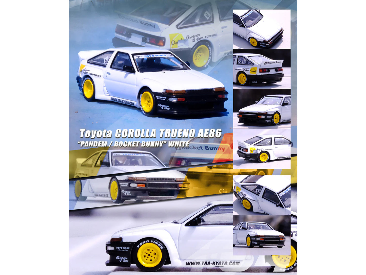 Toyota Corolla AE86 Trueno RHD (Right Hand Drive) White "Pandem/Rocket Bunny" 1/64 Diecast Model Car by Inno Models