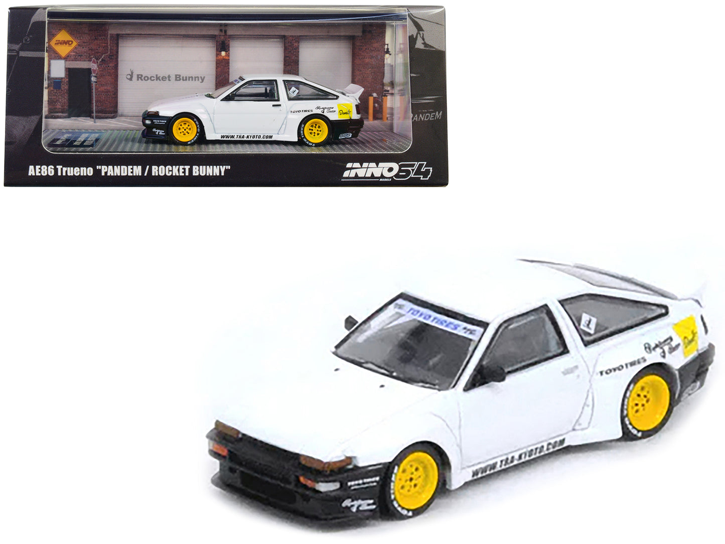 Toyota Corolla AE86 Trueno RHD (Right Hand Drive) White "Pandem/Rocket Bunny" 1/64 Diecast Model Car by Inno Models