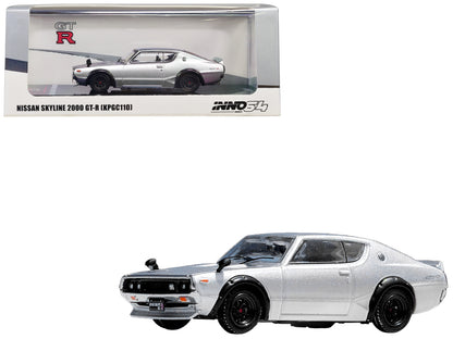 Nissan Skyline 2000 GT-R (KPGC110) RHD (Right Hand Drive) Silver Metallic 1/64 Diecast Model Car by Inno Models