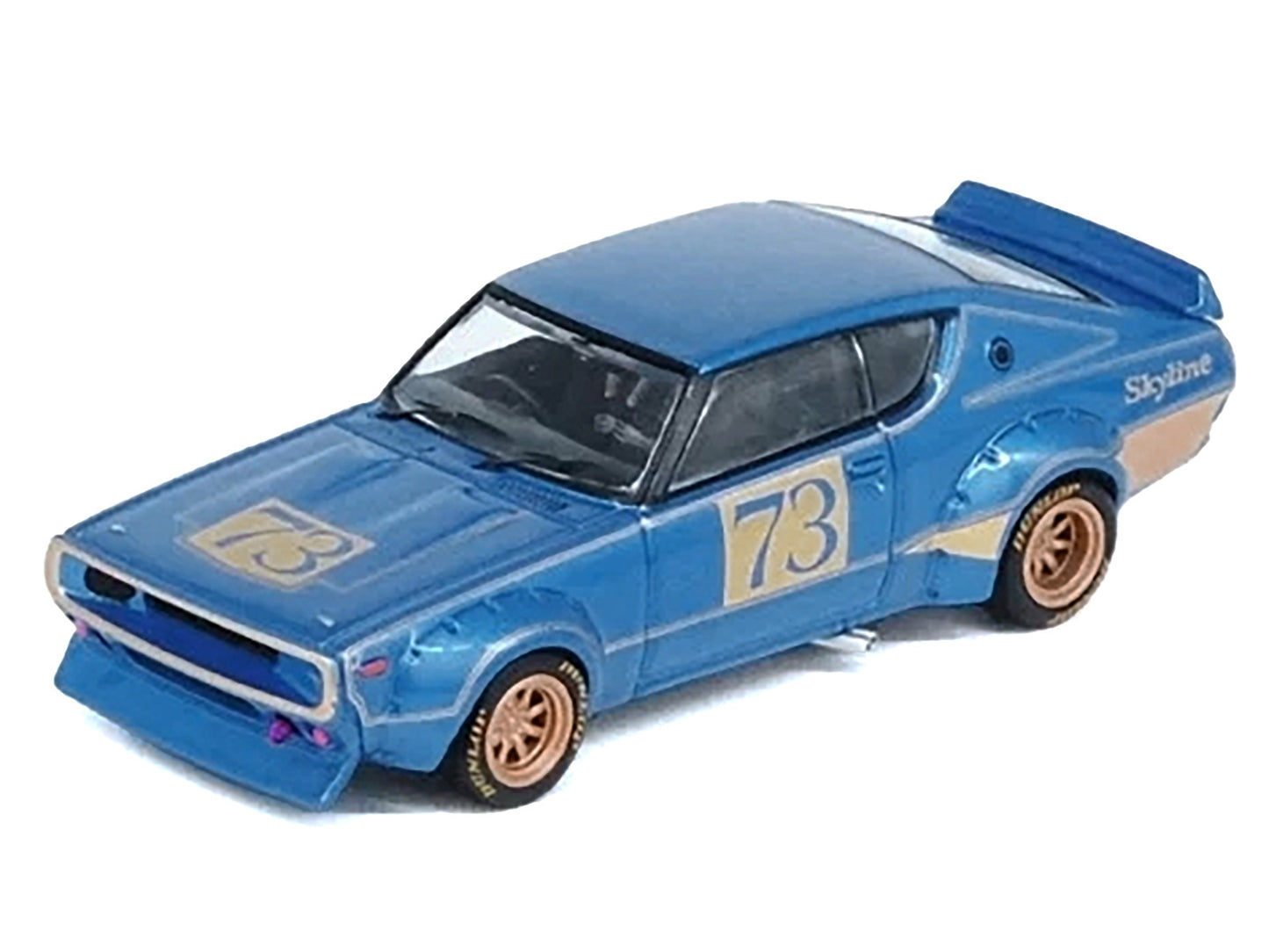 Nissan Skyline 2000 GT-R (KPGC110) RHD (Right Hand Drive) #73 Blue Metallic "Racing Concept" 1/64 Diecast Model Car by Inno Models