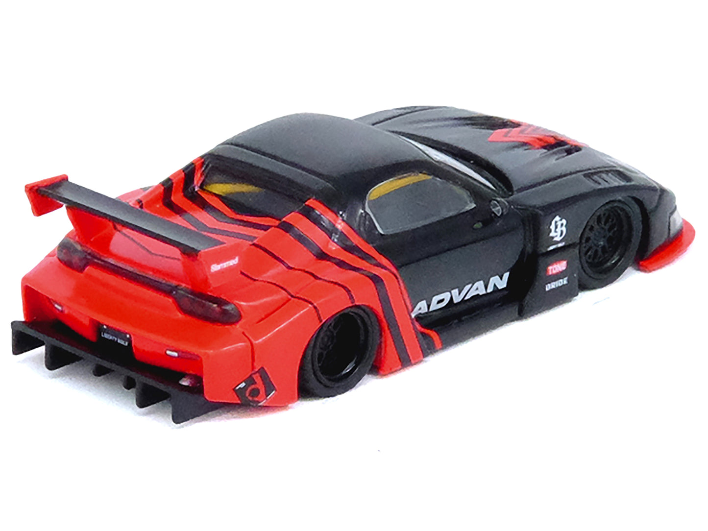 Mazda RX7 (FD3S) LB-Super-Silhouette RHD (Right Hand Drive) "Advan Livery" Red and Black 1/64 Diecast Model Car by Inno Models